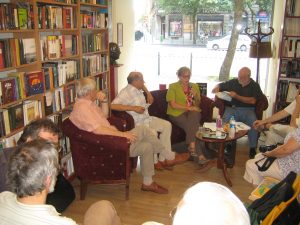 Enikő Bollobás speaks in the Örkény bookshop 